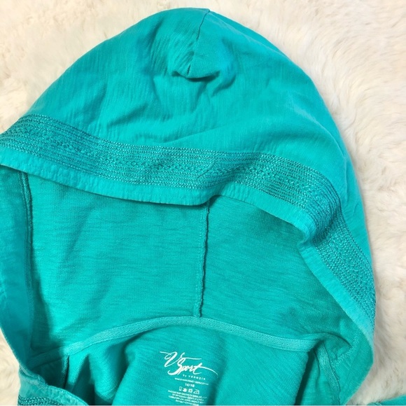 V by Venezia Sport Turquoise Embroidered Cotton Hoodie - Picture 4 of 10